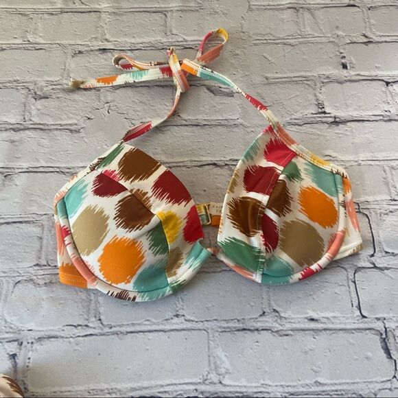 Victoria's Secret Padded Multi Color Bikini Top Size 34D - Picture 1 of 3